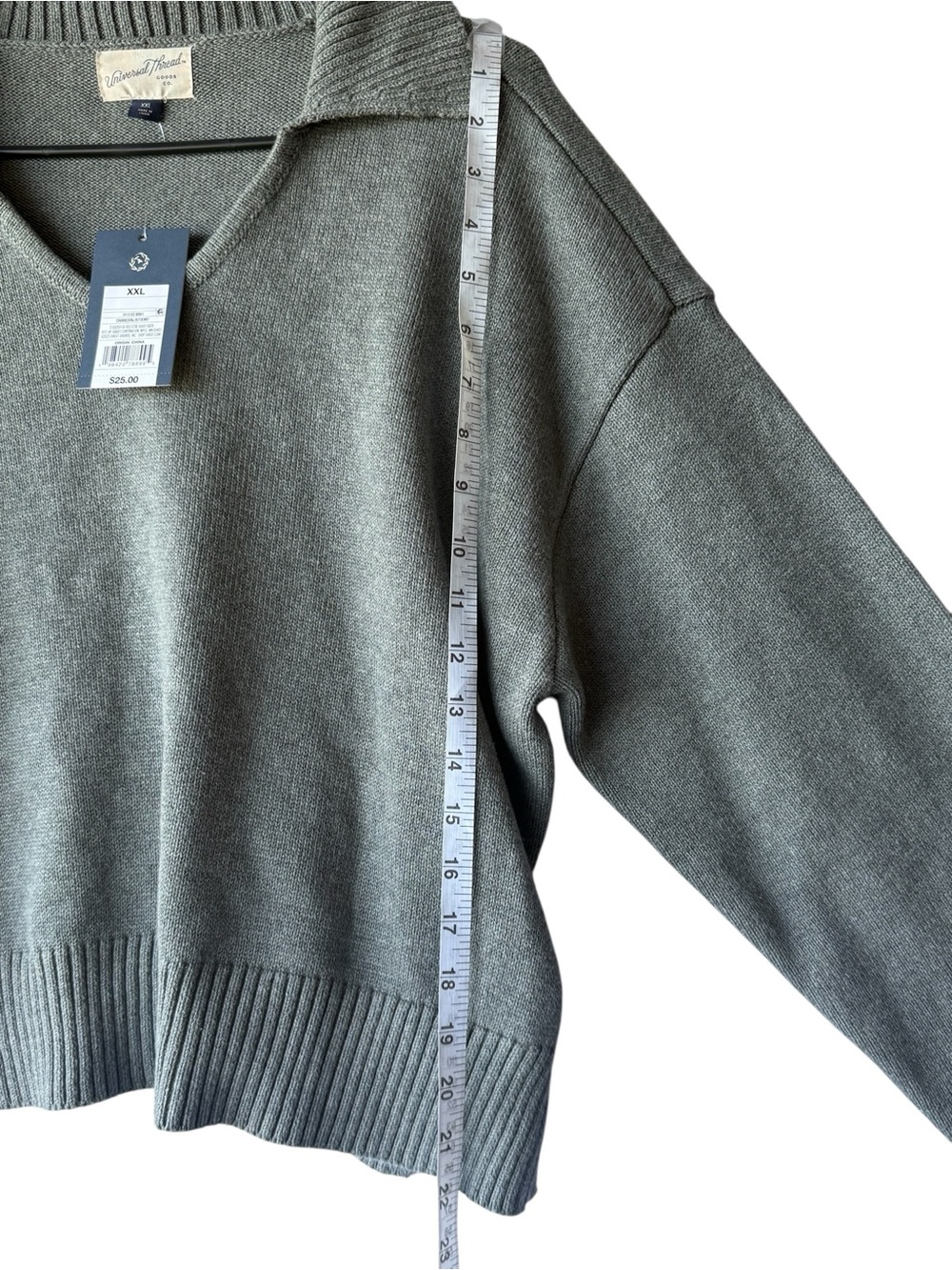 ✨2 Pack✨ Cotton Cream & Grey Collared V-Neck Sweaters - Picture 9 of 15